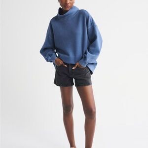 Abercrombie & Fitch Sunday Funnel Neck Turtleneck Sweater Sweatshirt S Sky Blue